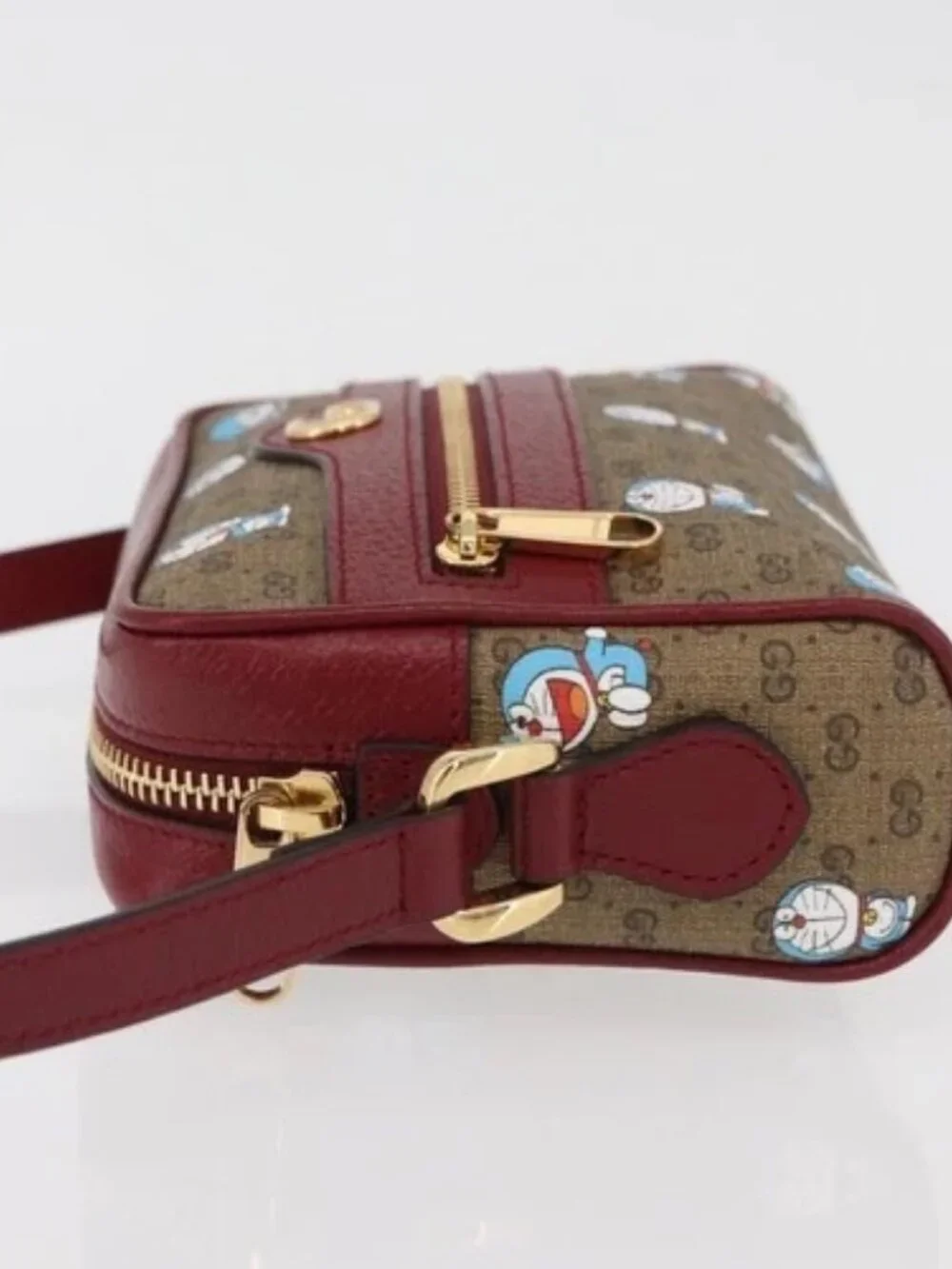 GUCCI Micro GG Supreme Doraemon x Fujiko-Pro Bag PVC Beige 647784 Auth 167167SM